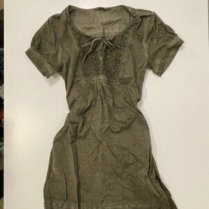 SANDWICH Muted Green Embroidery Dress